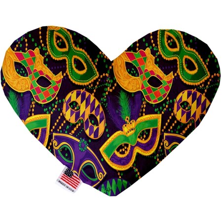 Mirage Pet Products Mardi Gras Masquerade Canvas Heart Dog Toy 8 in. 1377-CTYHT8